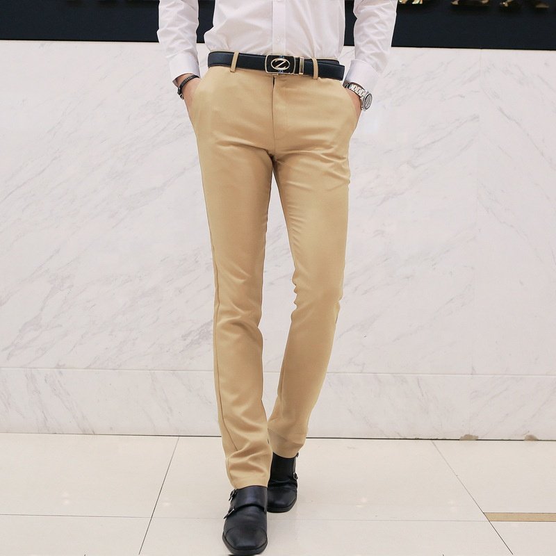 Men's Suit Pants Formal Business Slim Fit Trousers Groomsmen Dress Pants for Wedding Party