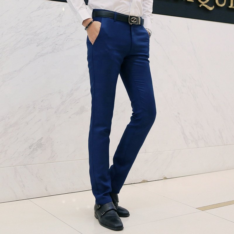 Men's Suit Pants Formal Business Slim Fit Trousers Groomsmen Dress Pants for Wedding Party