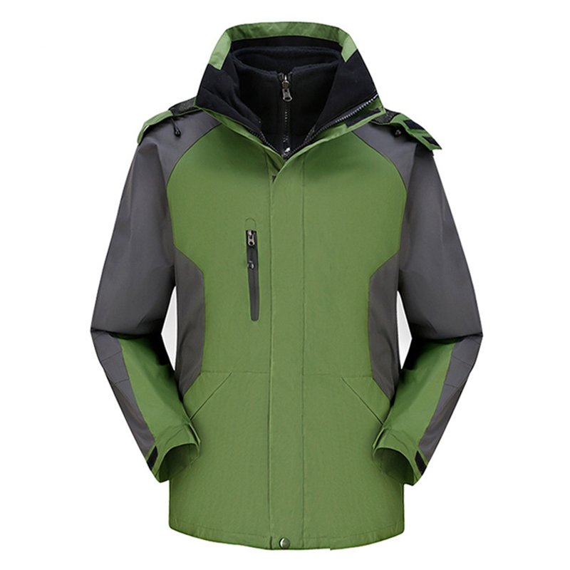 2 in 1 Mountaineering Clothes Waterproof Hiking Outwear Men Outdoor Wear Two Jacket