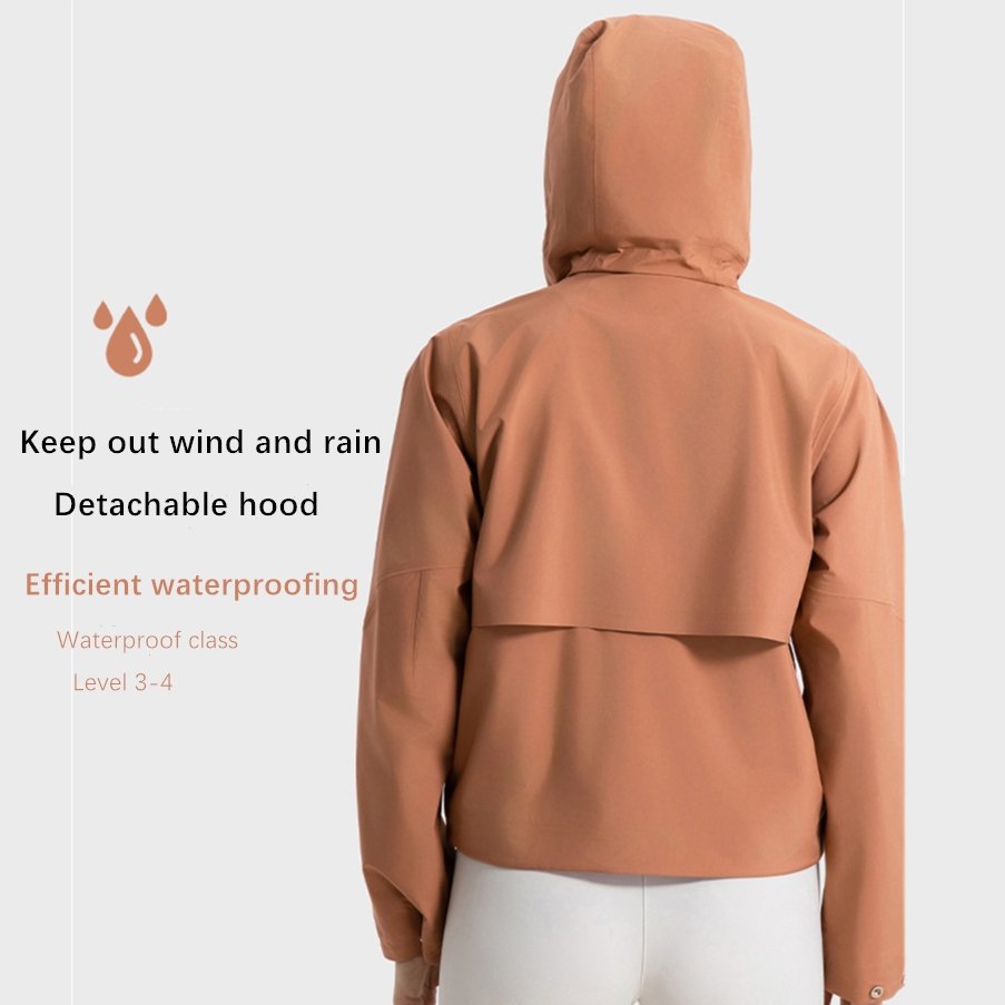 Xsunwing New 100% Nylon Running Waterproof Windproof Sports hooded Winter Anorak Windbreaker Jacket with pockets Women WDQ039