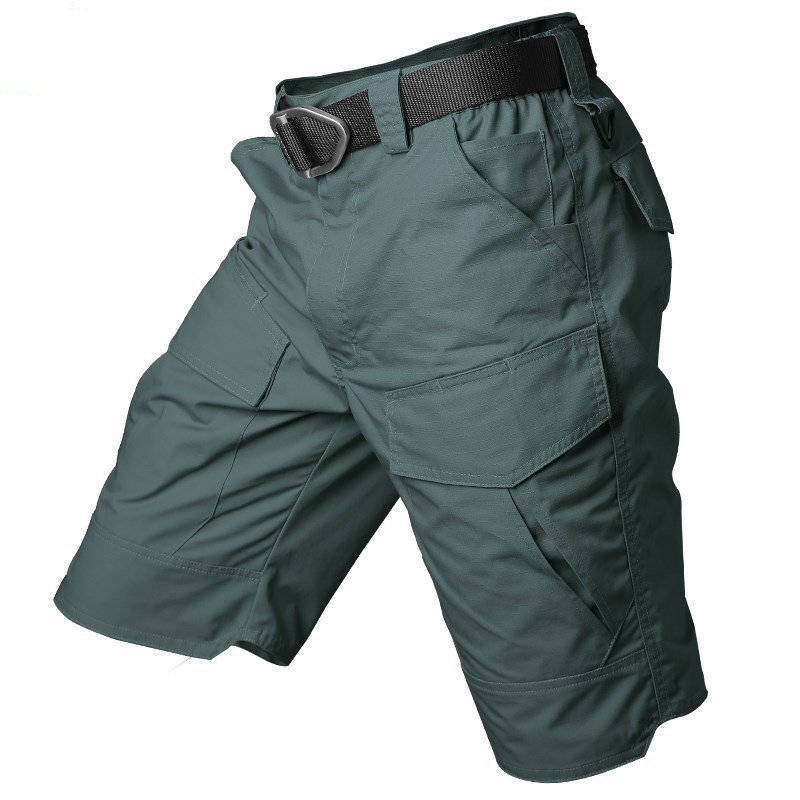 Stock Camouflage Men's Waterproof Rib Stop Tactical Pants Fans Combat Hiking Hunting Multi Pockets Worker Cargo Short Trousers