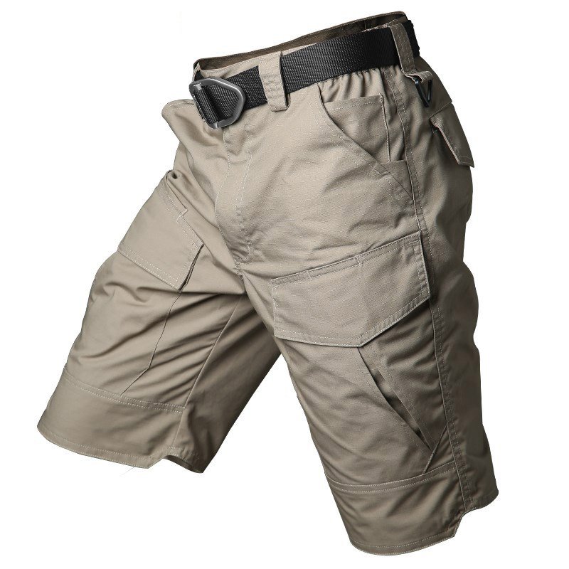 Stock Camouflage Men's Waterproof Rib Stop Tactical Pants Fans Combat Hiking Hunting Multi Pockets Worker Cargo Short Trousers