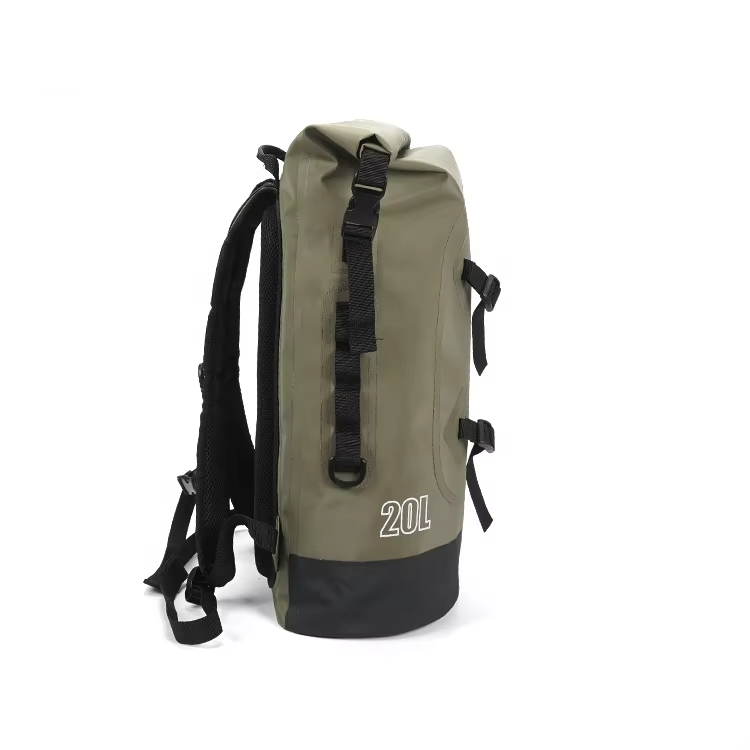Custom OEM ODM Outdoor Travel Rolltop Dry Waterproof Hiking Bag 500D PVC Hiking Backpack Waterproof Bags