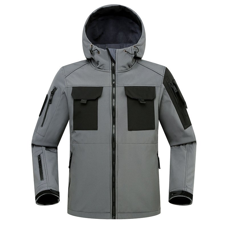 Winter Fleece Inner Tactical Camouflage Uniform Tactical Clothing Hoodie Green Softshell Coat Windproof For Men