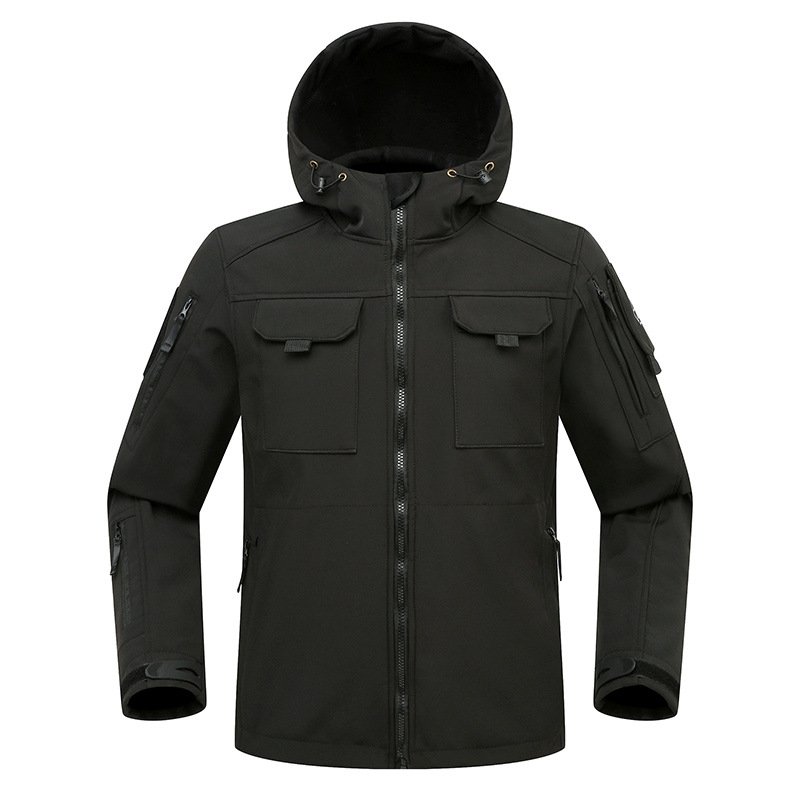 Winter Fleece Inner Tactical Camouflage Uniform Tactical Clothing Hoodie Green Softshell Coat Windproof For Men