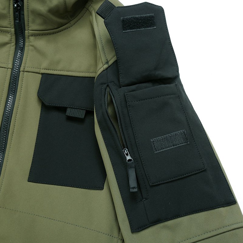 Winter Fleece Inner Tactical Camouflage Uniform Tactical Clothing Hoodie Green Softshell Coat Windproof For Men