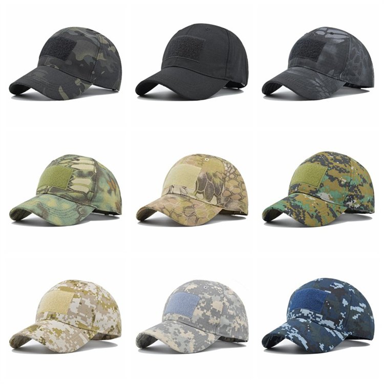 High Quality New Men Women Camouflage Baseball Cap Polyester Summer Sports Cap And Hat With Embossed Metal Buckle