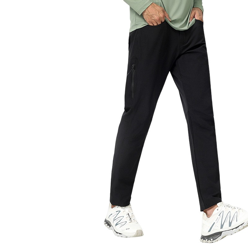 Side Zipper Pockets Straight Leg Quick Dry Outdoor Hiking Workout Pants Custom Logo Sports Trousers Gym Fitness Pants For Men