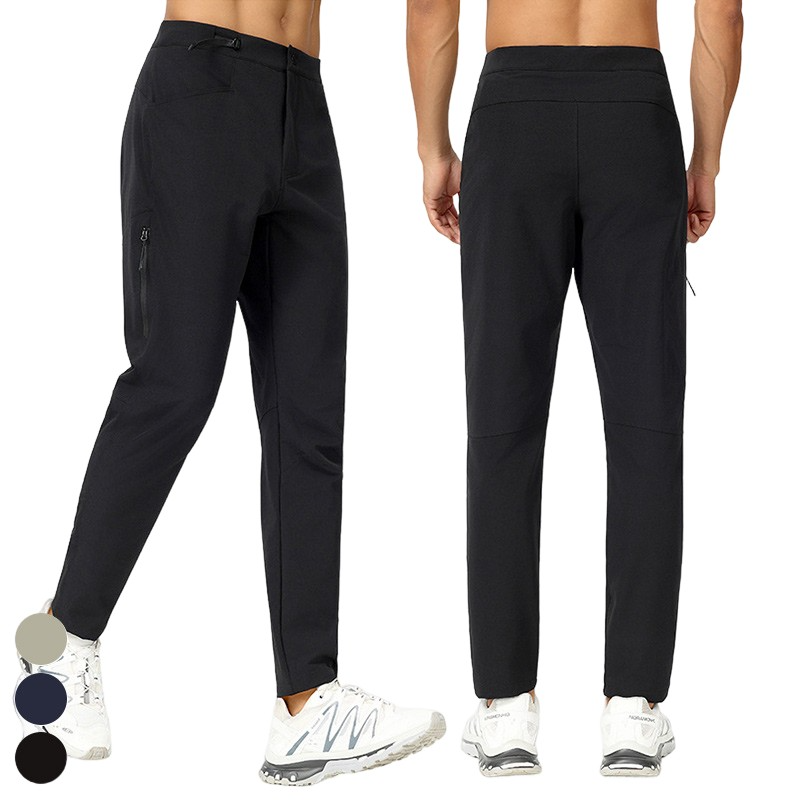 Side Zipper Pockets Straight Leg Quick Dry Outdoor Hiking Workout Pants Custom Logo Sports Trousers Gym Fitness Pants For Men