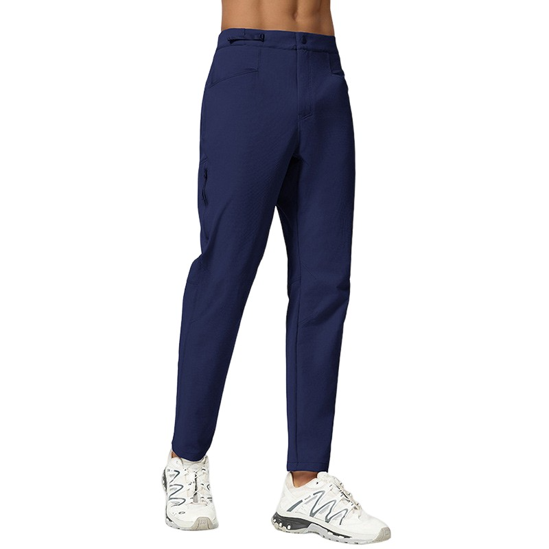 Side Zipper Pockets Straight Leg Quick Dry Outdoor Hiking Workout Pants Custom Logo Sports Trousers Gym Fitness Pants For Men
