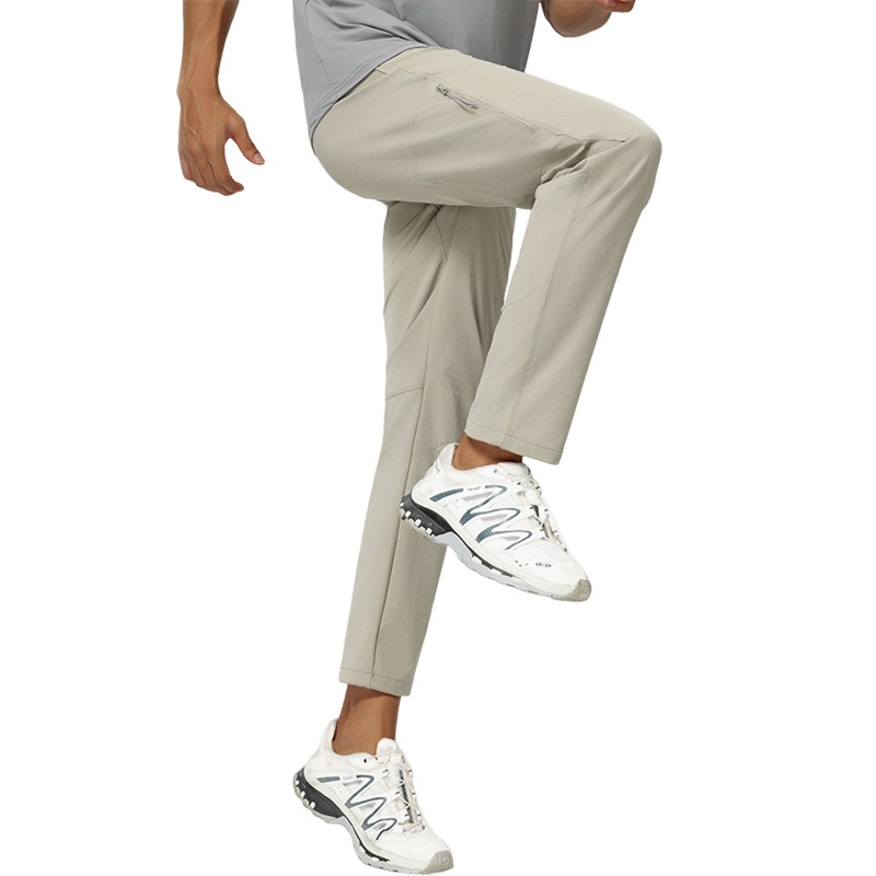 Side Zipper Pockets Straight Leg Quick Dry Outdoor Hiking Workout Pants Custom Logo Sports Trousers Gym Fitness Pants For Men