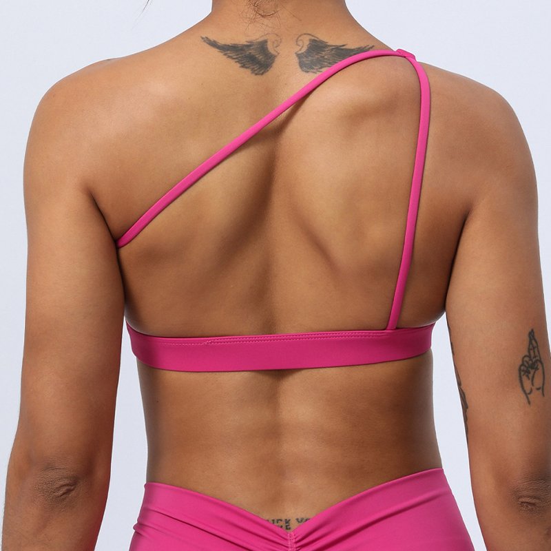 HEARUISAVY New Slant Shoulder Thin Straps Sports Underwear Women Soft Outdoor Running Gym Tank Tops Beautiful Back Yoga Sexy Bra