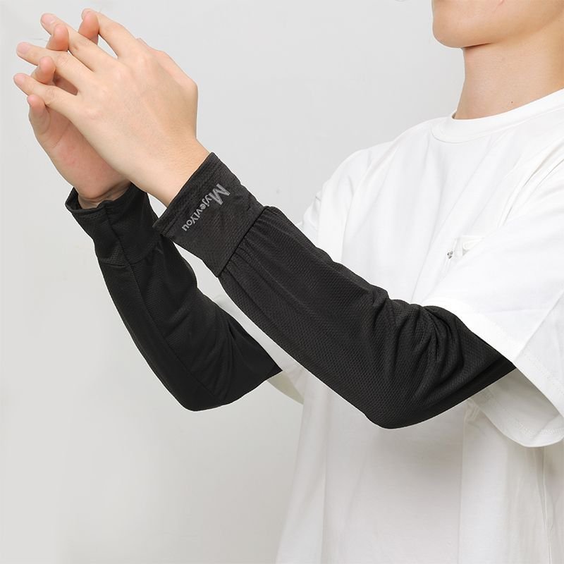 Hot Selling New Straight Tube Wrist Protection Ice Silk Sleeves Sun Protection Breathable Arm Covers Men's Hiking Accessories