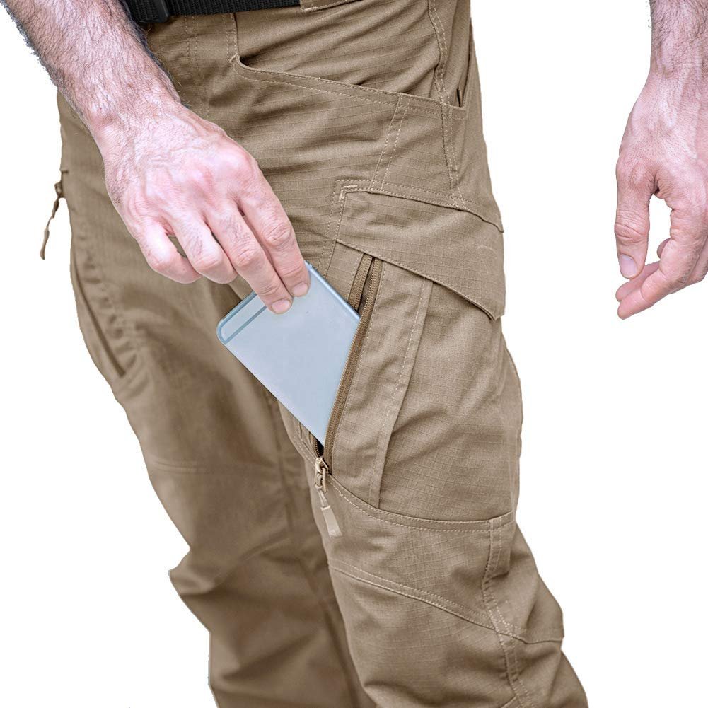 Tactical Pants Zipper Pockets Safari Clothing Men's Outdoor Cargo Pants Hiking Trousers Ripstops Work Pants Male