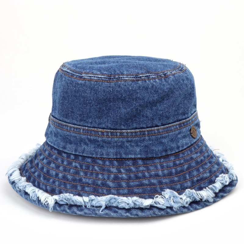 Cowboy furred edge fisherman hat female Korean version of spring and summer fashion wash to do old pot hat sunblock visor