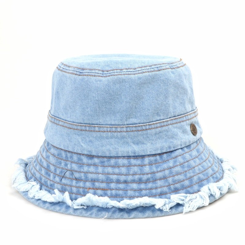 Cowboy furred edge fisherman hat female Korean version of spring and summer fashion wash to do old pot hat sunblock visor