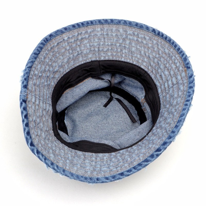 Cowboy furred edge fisherman hat female Korean version of spring and summer fashion wash to do old pot hat sunblock visor