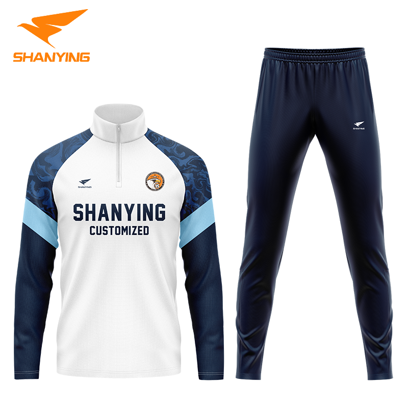 Manufacturer Custom 1/4 Quarter Zip Jogging Suits Quality Joggers Tracksuit Men Blank Sweatsuit Soccer Training Tracksuit Set