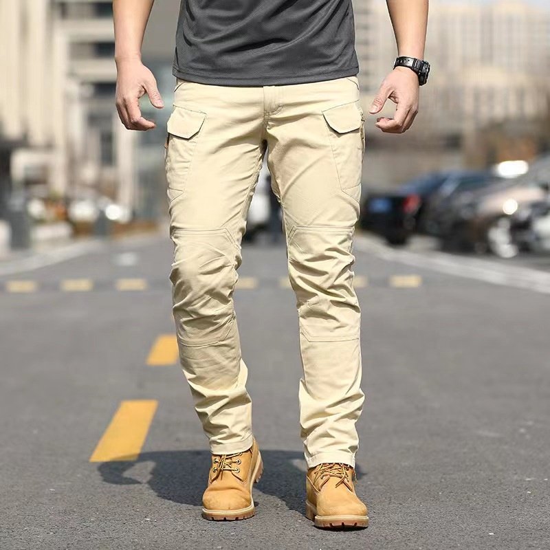Men's Tactical Pants Outdoor Stretch Elastic Design Zipper Fly Closure Waterproof Combat for Autumn spring