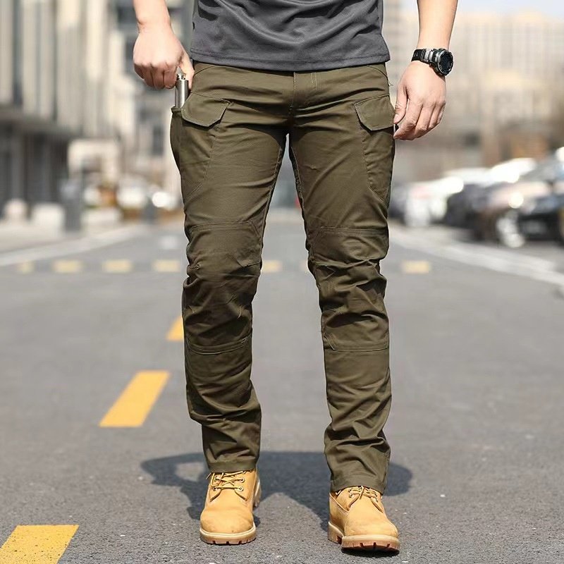 Men's Tactical Pants Outdoor Stretch Elastic Design Zipper Fly Closure Waterproof Combat for Autumn spring