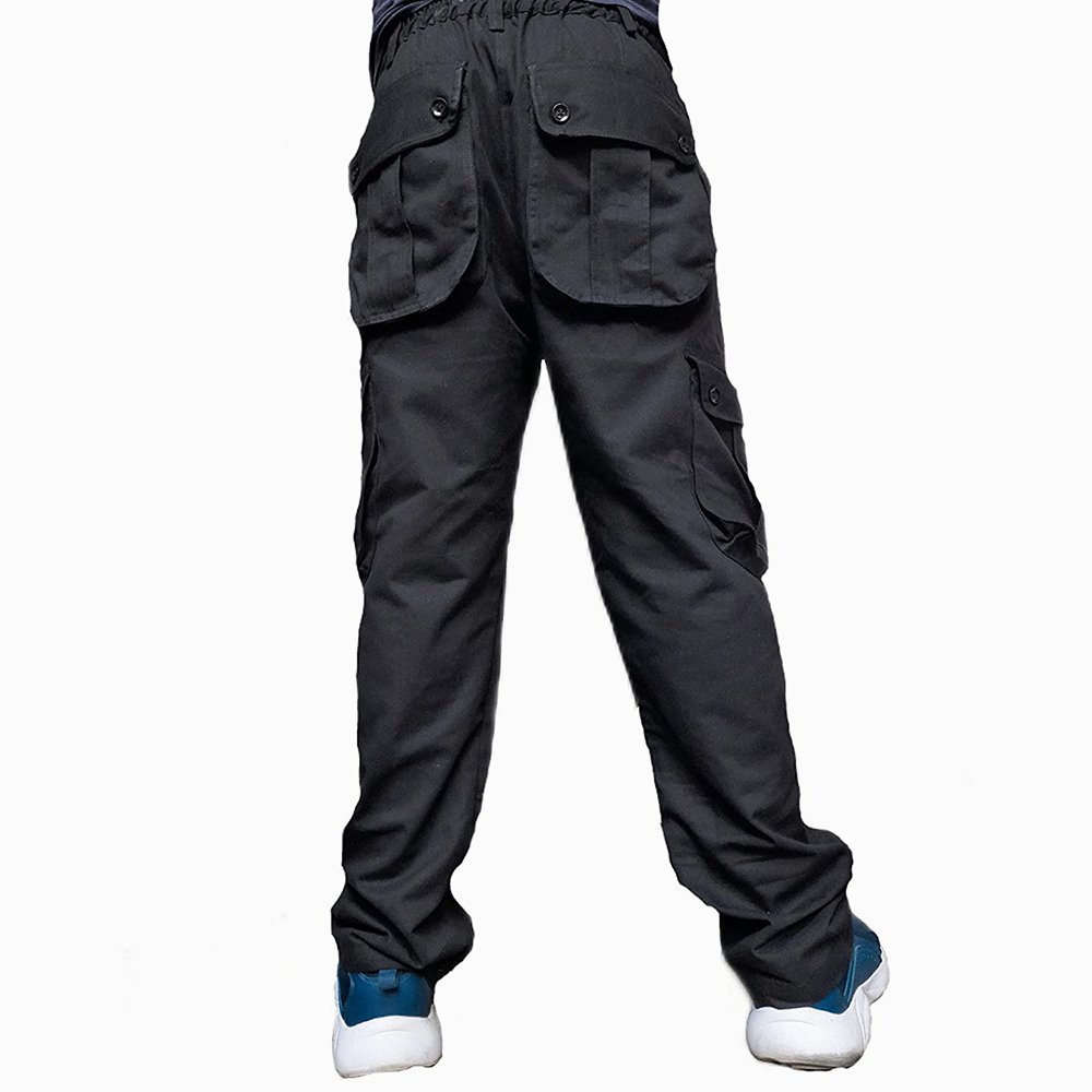 Fashion Loose Fit High Quality Oversized Men's Casual Cargo Pants in Black Color Stylish Cargo Pants For Boys
