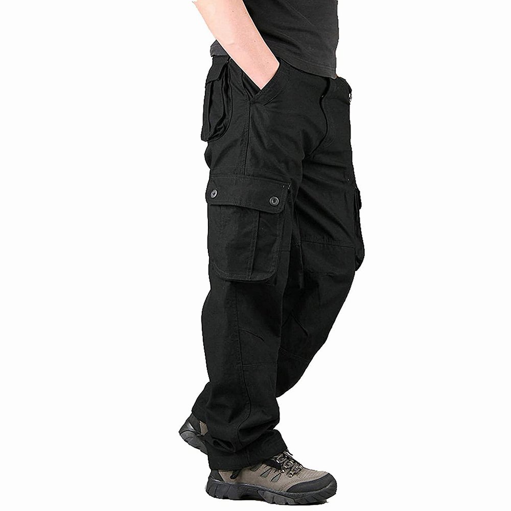 Fashion Loose Fit High Quality Oversized Men's Casual Cargo Pants in Black Color Stylish Cargo Pants For Boys