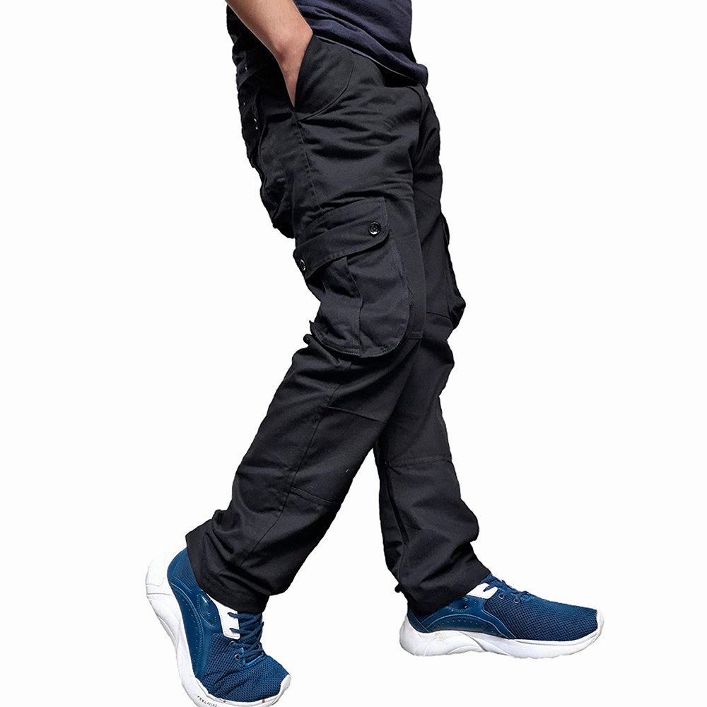 Fashion Loose Fit High Quality Oversized Men's Casual Cargo Pants in Black Color Stylish Cargo Pants For Boys