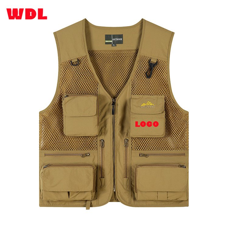 OEM Multi Pockets Mesh Outdoor Casual Work Travel Photo Fishing Photography Vest for Fishing Hiking Vest For Men