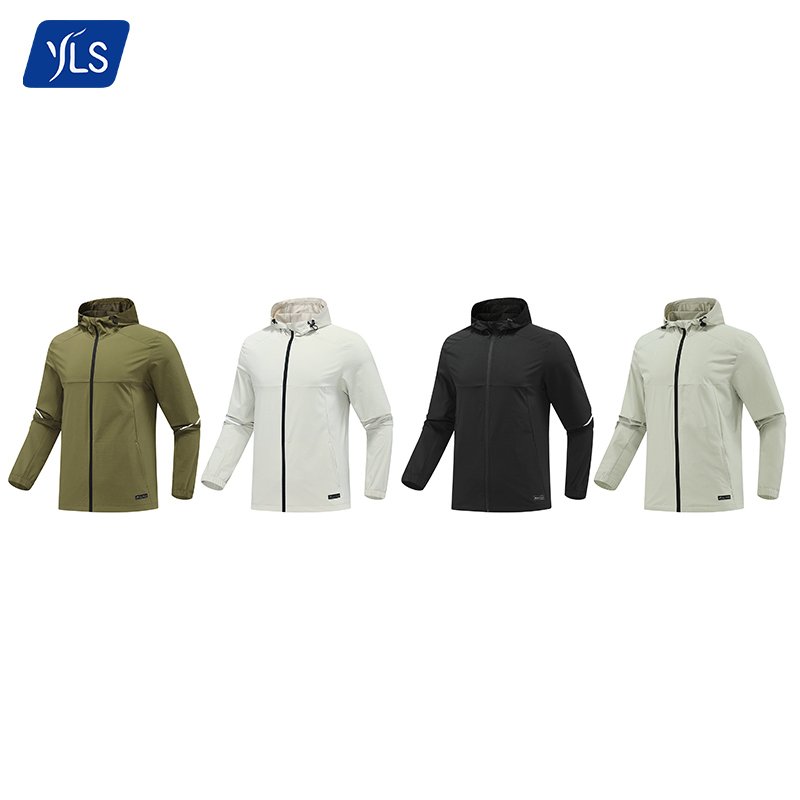 YLS Custom Men's Blank Training Other Hiking Clothing Windproof Waterproof Zipper Sports Hoodie Outdoor Jackets