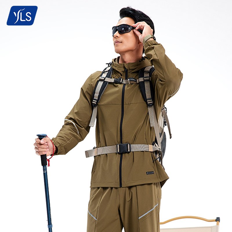 YLS Custom Men's Blank Training Other Hiking Clothing Windproof Waterproof Zipper Sports Hoodie Outdoor Jackets