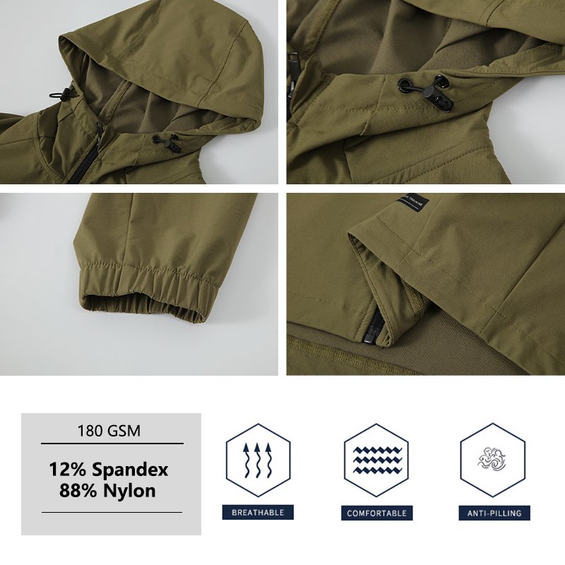 YLS Custom Men's Blank Training Other Hiking Clothing Windproof Waterproof Zipper Sports Hoodie Outdoor Jackets