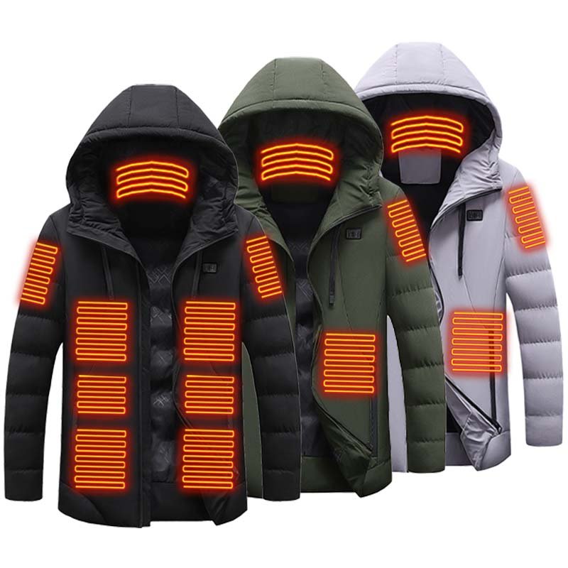 Winter Heating Hoodie Puffer Jacket Men Clothing Jacket Thickening Self Heated Coats Men'S Jacket For Outdoors