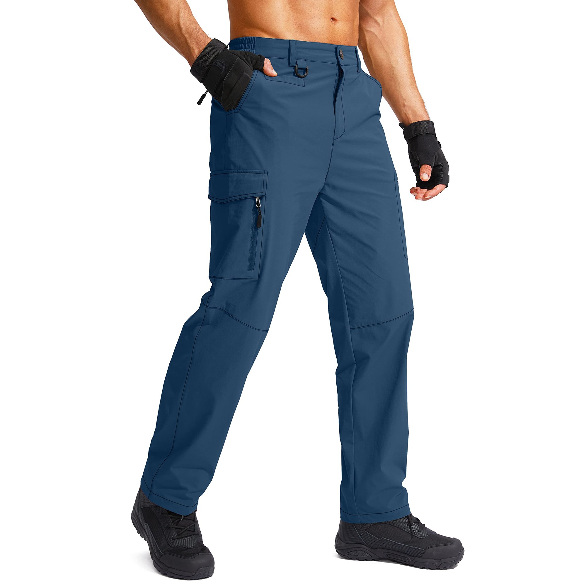 Men's Woven Ripstop Nylon Golf Tactical Cargo Pants Breathable Sports Clothing Sports Clothing Manufactures Black Waist Flat