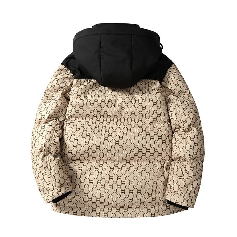 Winter Cropped Bubble Jacket with Zipper Men's Fashionable Soft Shell Puffer Breathable Plus Size Hooded Clothing for Women