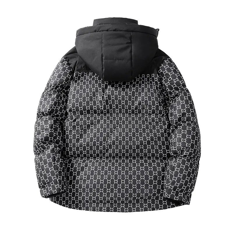 Winter Cropped Bubble Jacket with Zipper Men's Fashionable Soft Shell Puffer Breathable Plus Size Hooded Clothing for Women