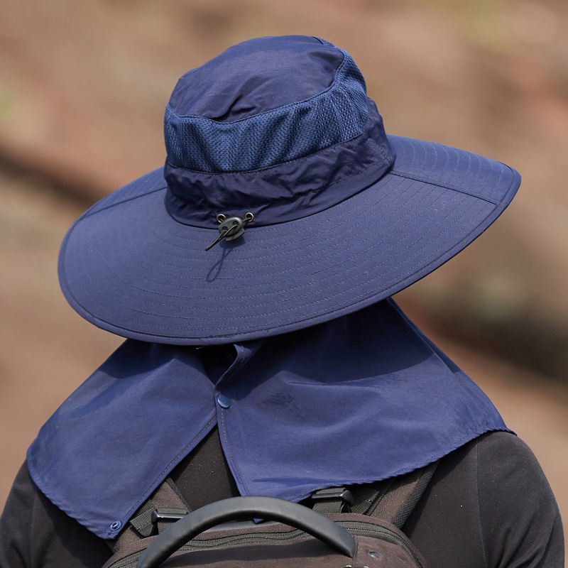 Quick Dry Sun Hat With Neck Flap UV Protection Waterproof Safari Cap Wide Brim Bucket Hat For Fishing Gardening Hiking Hunting