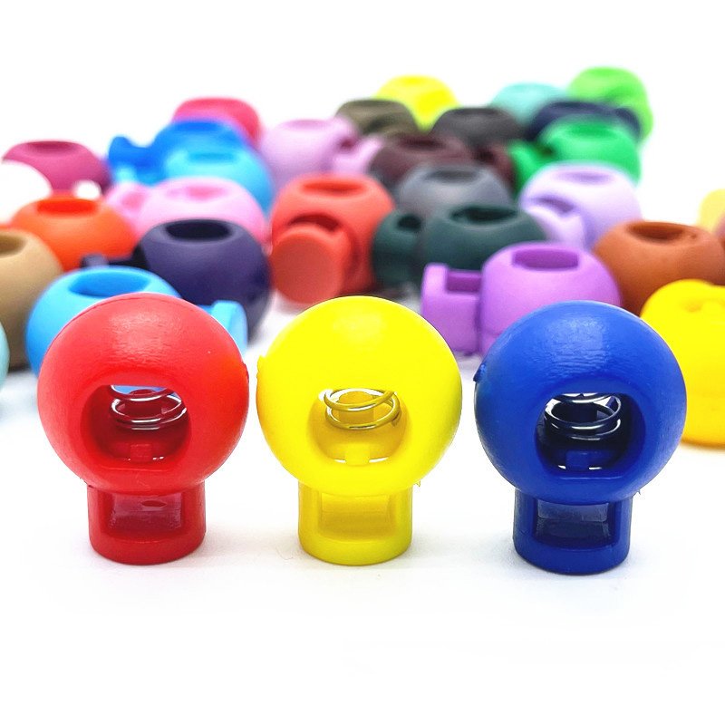 Single Hole End Round Fastener Buttons Slider Elastic Drawstring Rope Lock for Camping Hiking Backpacks Shoelace Toggle Stoppers