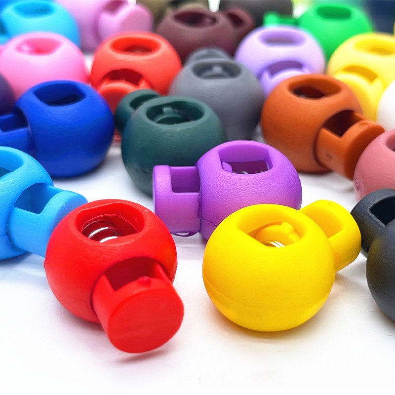 Single Hole End Round Fastener Buttons Slider Elastic Drawstring Rope Lock for Camping Hiking Backpacks Shoelace Toggle Stoppers