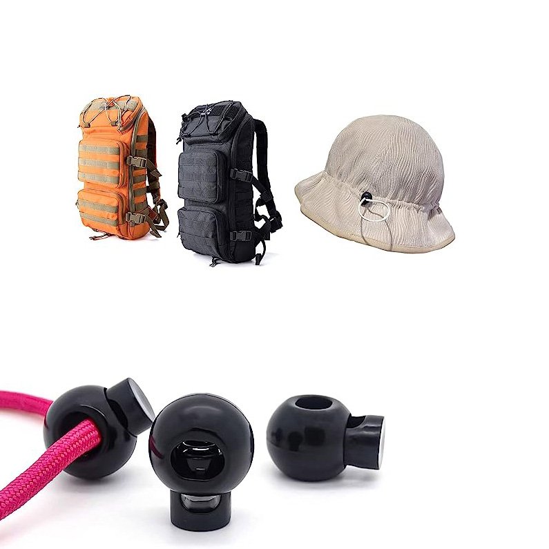 Single Hole End Round Fastener Buttons Slider Elastic Drawstring Rope Lock for Camping Hiking Backpacks Shoelace Toggle Stoppers