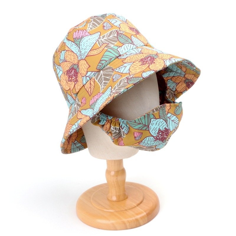 Spring and summer new sunscreen mask one hat outdoor UV fisherman hat windproof sun hat