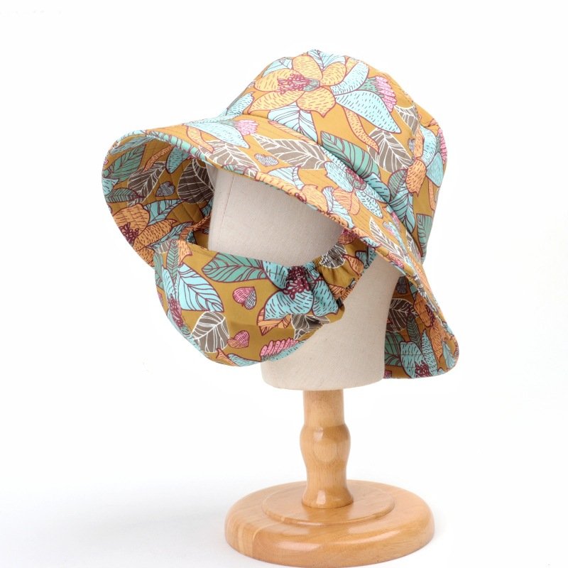 Spring and summer new sunscreen mask one hat outdoor UV fisherman hat windproof sun hat