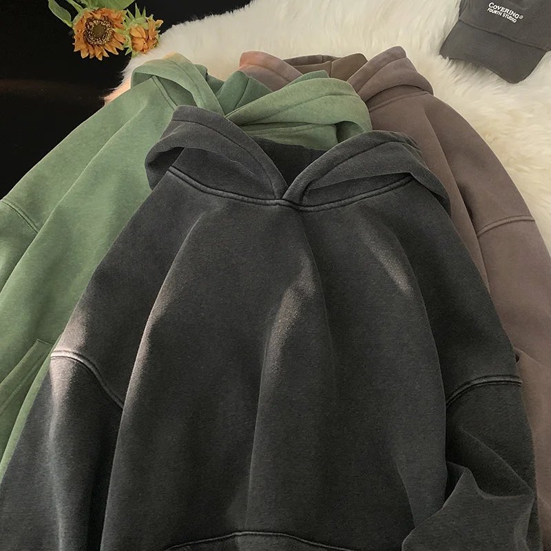 Privathinker Harajuku Vintage Hoodies Washed Streetwear Loose Y2k Hip Hop Hooded Sweatshirts Couple Clothing Female Pullovers