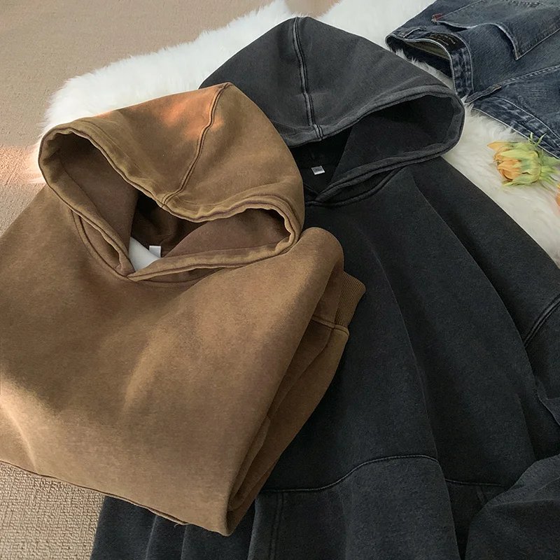 Privathinker Harajuku Vintage Hoodies Washed Streetwear Loose Y2k Hip Hop Hooded Sweatshirts Couple Clothing Female Pullovers