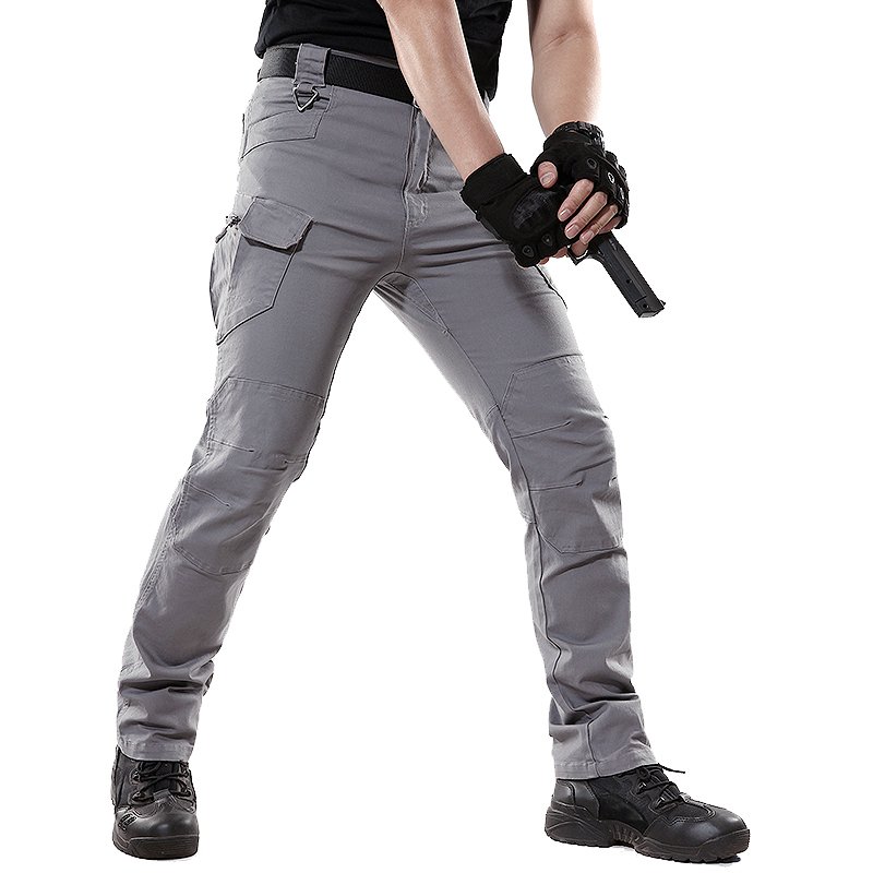 Men's Cotton Canvas Elastic Fans Combat Pant outdoor working Tactical Pants Trousers Hiking Hunting Worker Cargo Pants