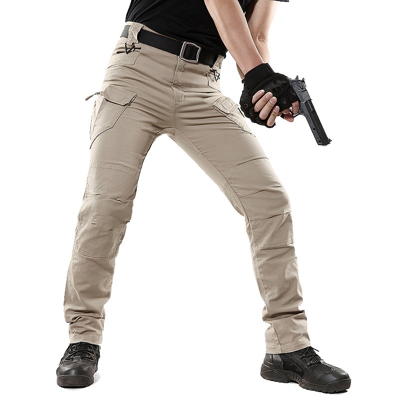 Men's Cotton Canvas Elastic Fans Combat Pant outdoor working Tactical Pants Trousers Hiking Hunting Worker Cargo Pants