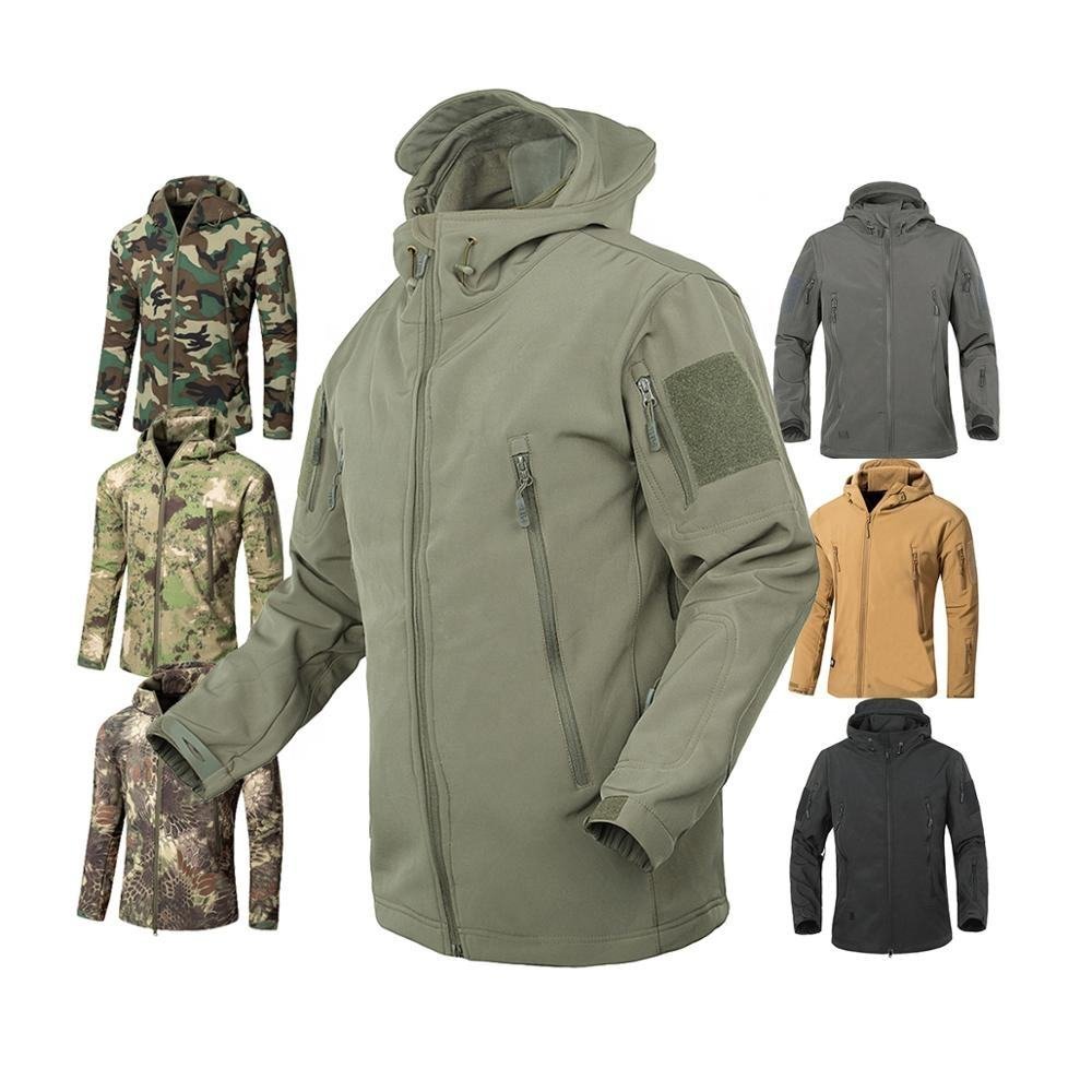 Customized outdoor tactical jacket with LOGOMen camouflage waterproof soft shell Hoody Hiking camping jacket Coat Cargo jacket