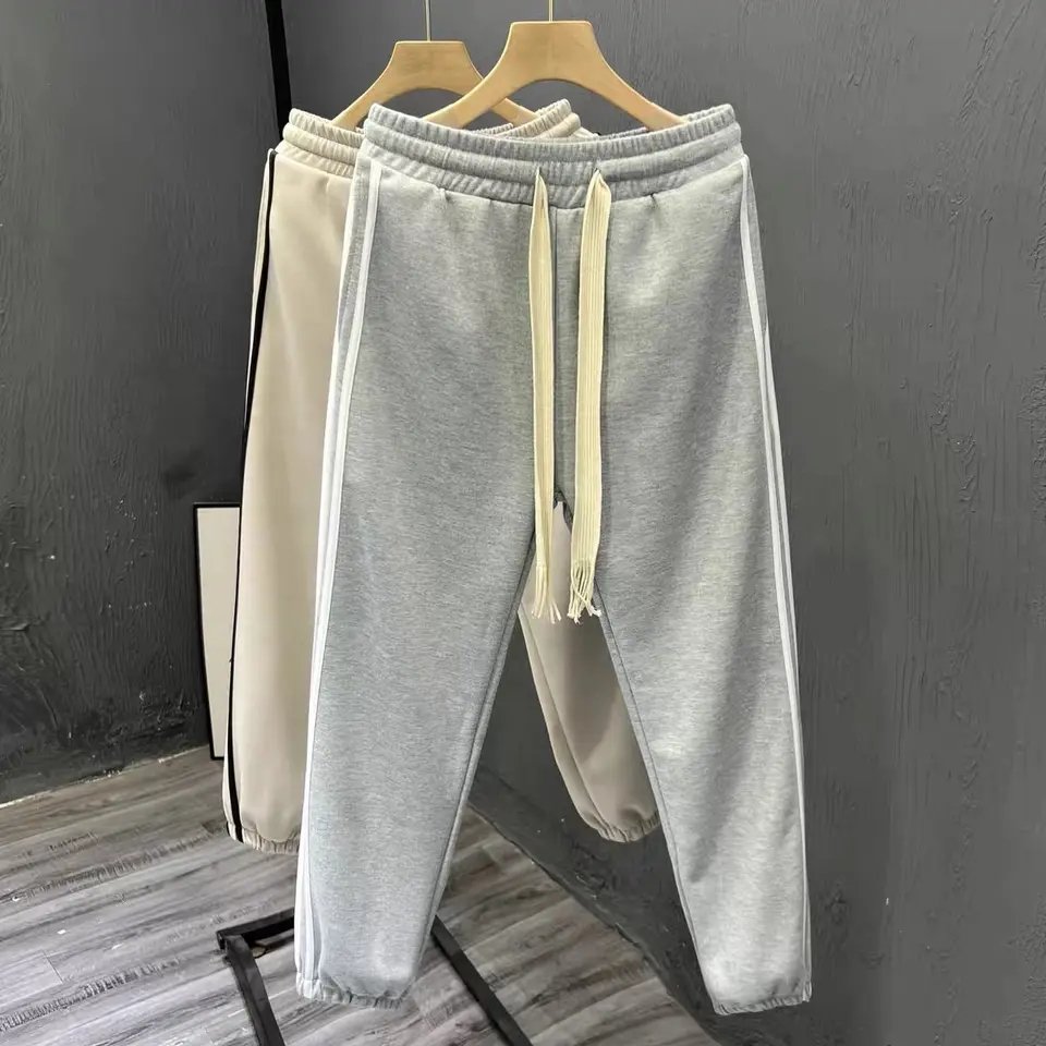 Men's Sweatpants with Ankle Ribbing and Zipper Pockets, Athletic Joggers for Workouts, Runs and Hikes