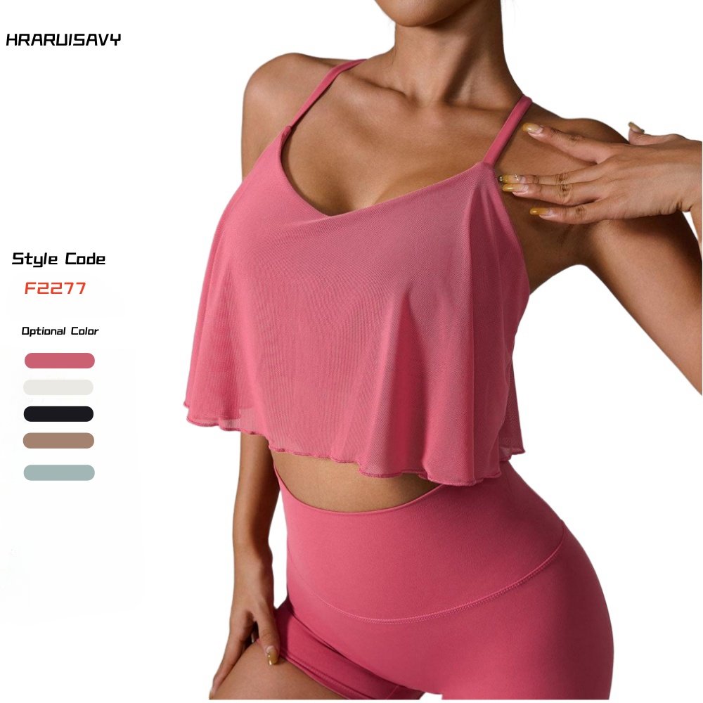 Summer New Sports Tank Tops With Built-in Bra Women's Cross Back Lightweight Sports Sling Yoga Bra Outdoor Running Sports Top