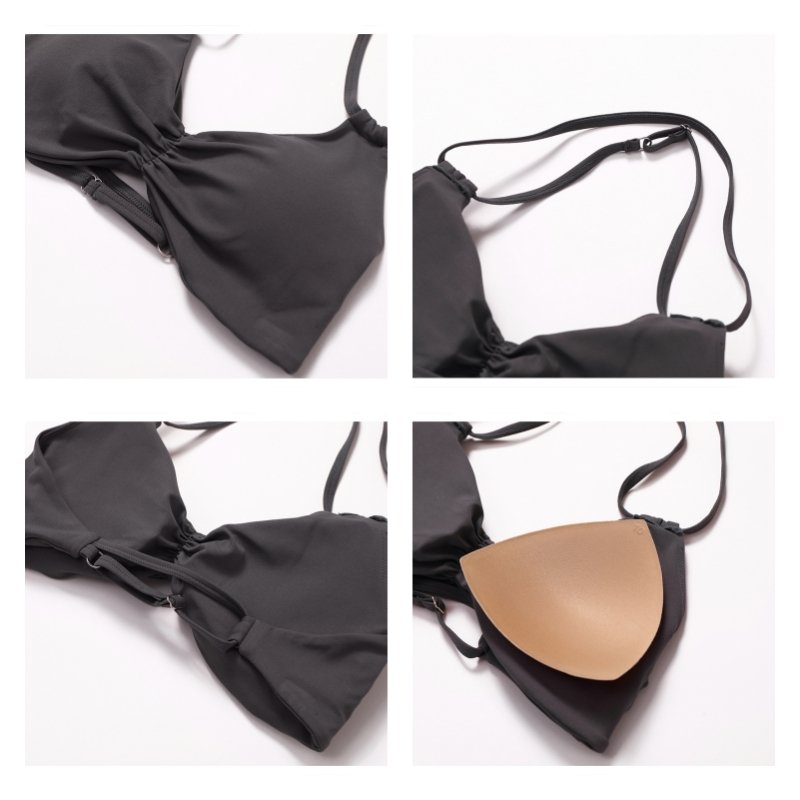 Hot Selling Customized Summer Backless Sports Yoga Sling With Neck And Back Strap For Women's Fitness Running Yoga Bra Top