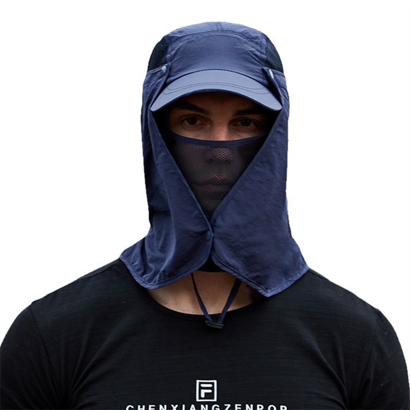 China Online Sales Summer Plain Mesh Breathable Outdoor Fishing Visor Unisex Waterproof Bucket Hat And Mask